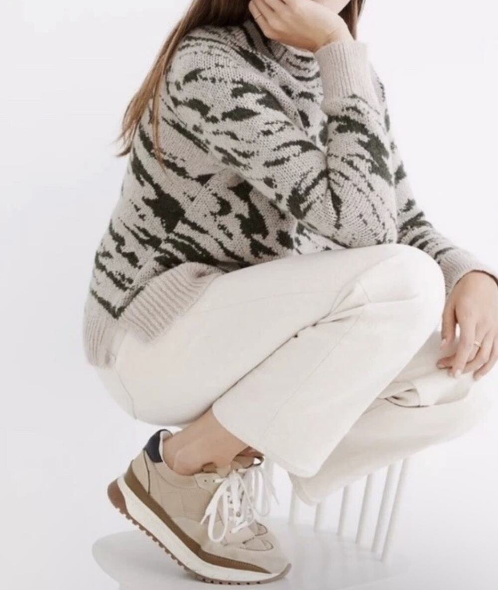 Madewell Thornton Sweater Women’s Large Alpaca Wool Blend Mockneck Pullover Boho